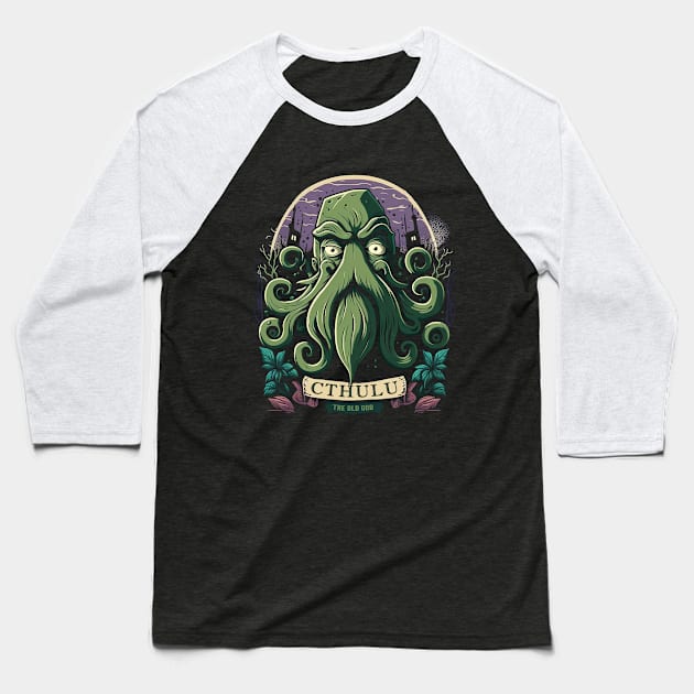 Cthulu - The Eldritch Terror Baseball T-Shirt by DesignedbyWizards